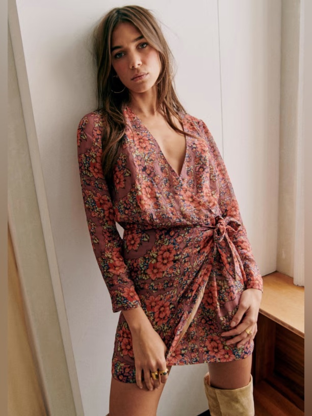 Sézane Noemia Dress in Purple Flow